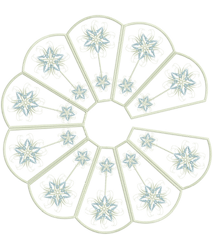 Snow Star In-The-Hoop Tree Skirt 10x16