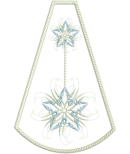Snow Star In-The-Hoop Tree Skirt 10x16