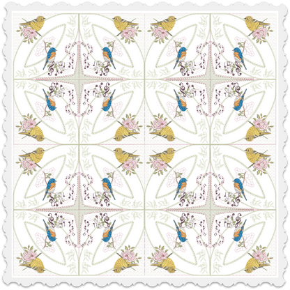 Mock Double Wedding Ring - Songbird Joy Quilt 5x5