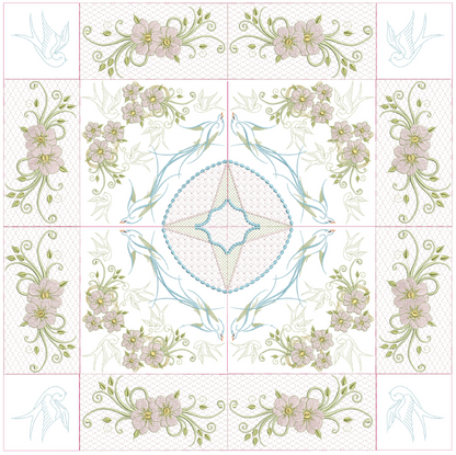 Spring Tweets Pillow & Quilt Set - 8x8