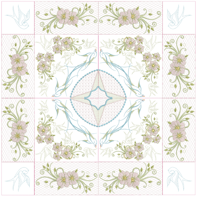 Spring Tweets Pillow & Quilt Set - 6x6