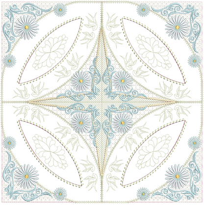 Spring The Daisies 8x8 Machine Embroidery Design by Pixies Rule