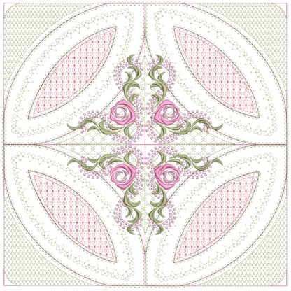 Timeless Mock Double Wedding Ring Quilt 6x6