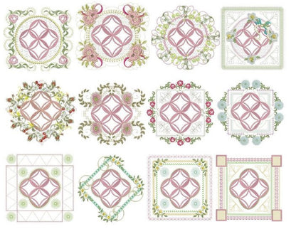 Heirloom Mock Cathedral Windows Quilt 8x8