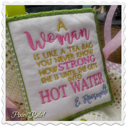 A Woman Tea Bag Holder