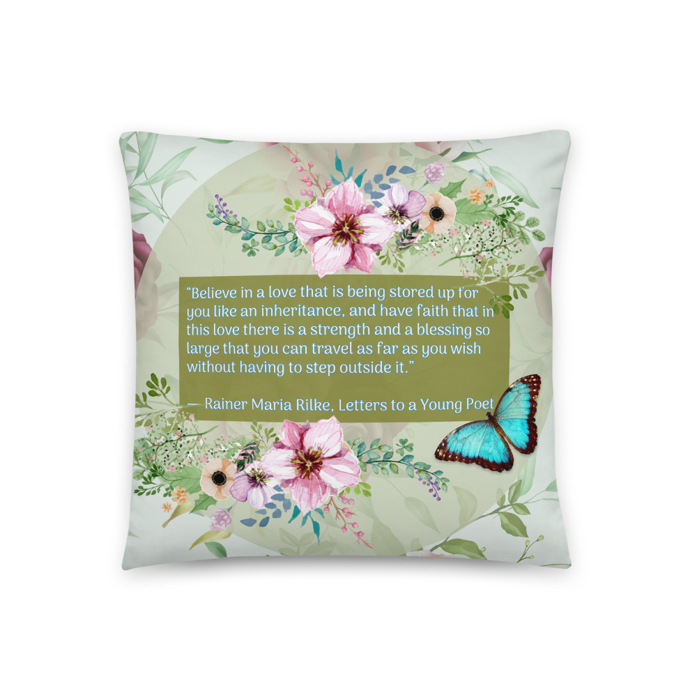 Ranier Maria Rilke "Faith" Pillow